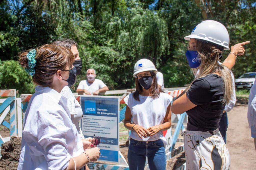 Malena Galmarini recorrió la nueva obra de red de agua en Tigre