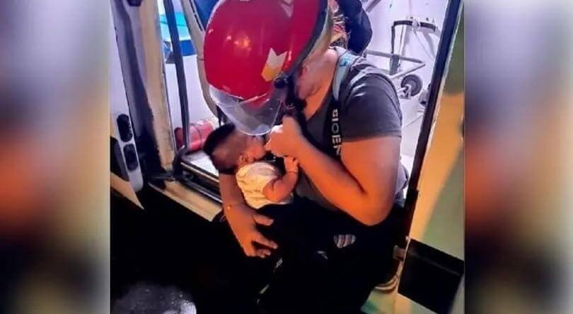 La bombera que amamantó en medio de un incendio dijo que es "normal" ir con hijos al cuartel