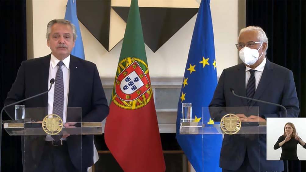Fernández recibió apoyo de Portugal tras abogar por un acuerdo con el FMI que "no condicione a Argentina"