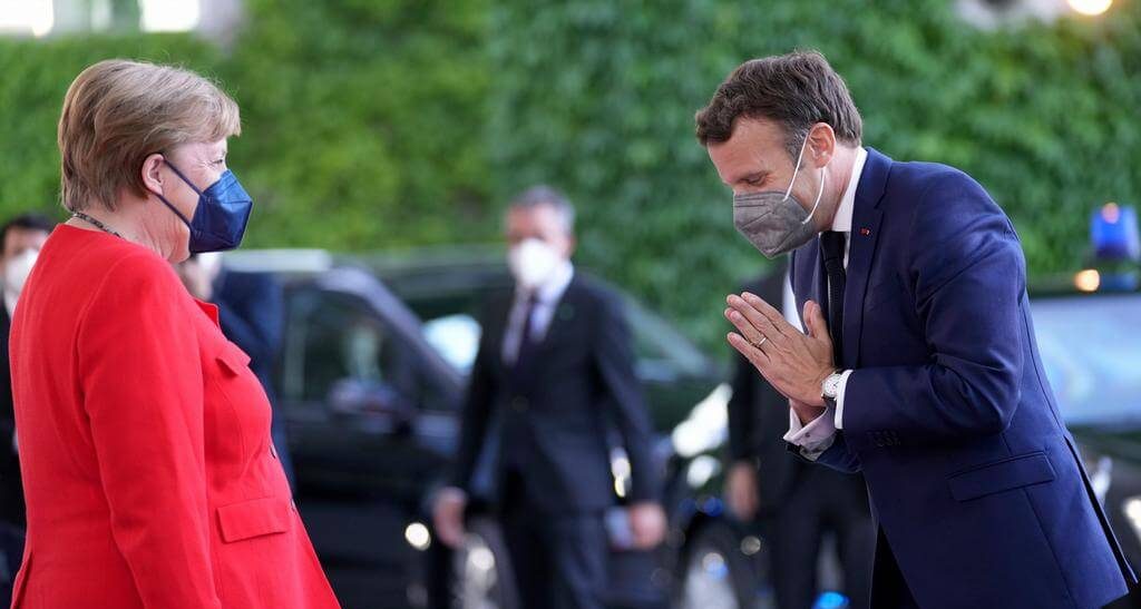 Merkel y Macron, último encuentro en París