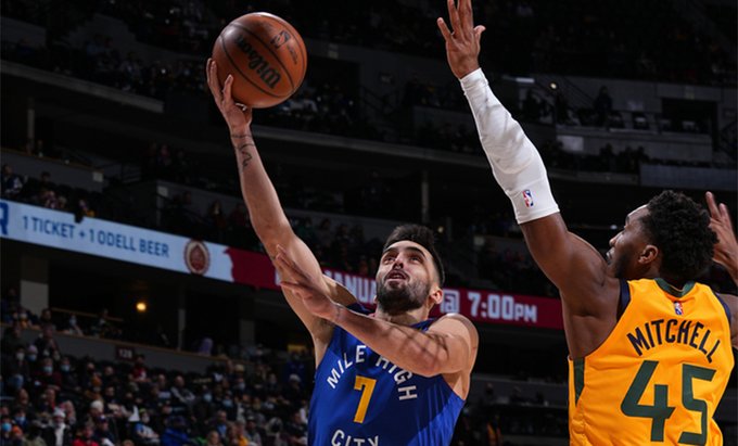 Campazzo volvió a ser titular en la caída de los Nuggets ante Utah Jazz