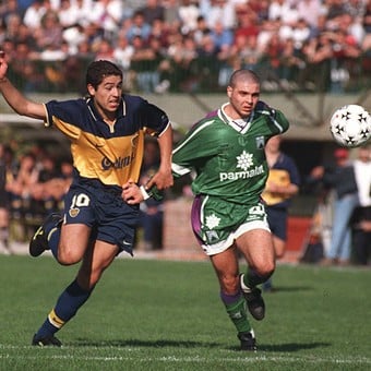 Riquelme y Battaglia, grandes protagonistas del último Boca-Ferro