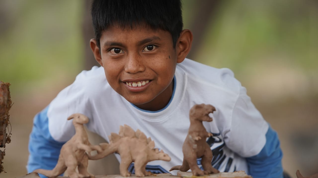 Jhonatan Paz, el niño chaqueño que hace esculturas de dinosaurios con barro, recibió una distinción del Museo de La Plata