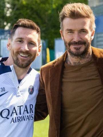 La reacción de David Beckham al cruzarse con un mural de Lionel Messi en Miami