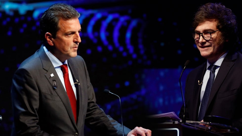 Debate presidencial entre Massa y Milei: hoy sortean los seis temas