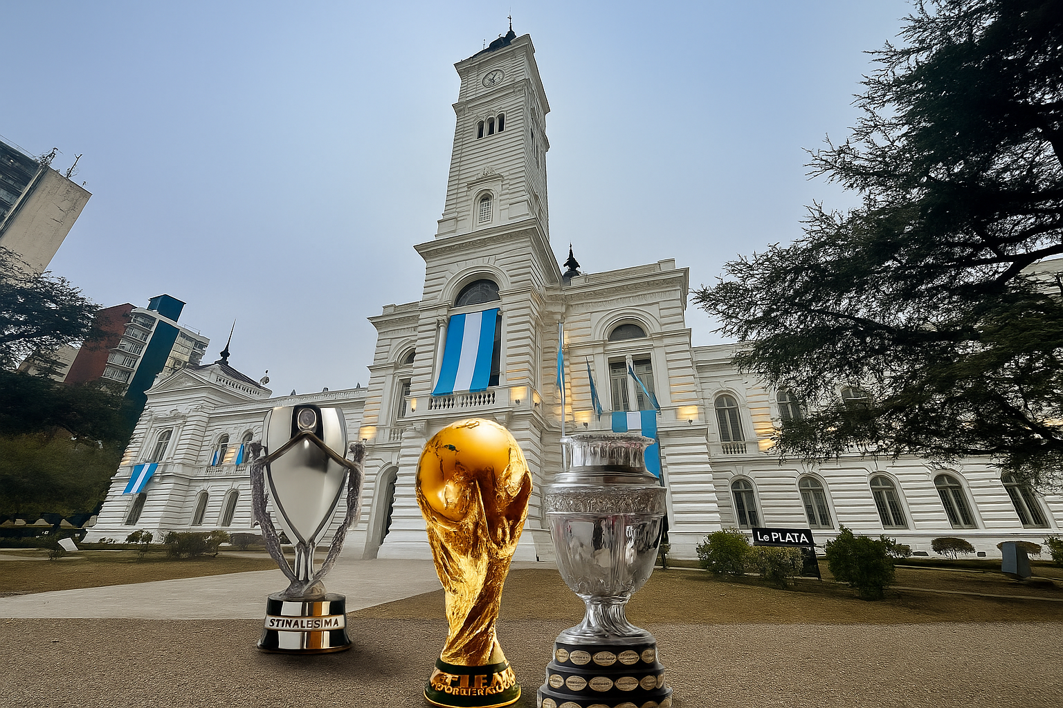 Atención, las tres copas de la Selección se exhiben en La Plata: cómo y cuándo verlas