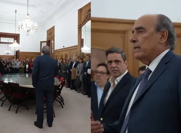 Entre aplausos, Guillermo Francos se despidió de los empleados de Casa Rosada: el video