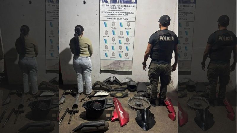 Allanamiento en La Plata por robo de moto: una mujer fue aprehendida y secuestraron motopartes