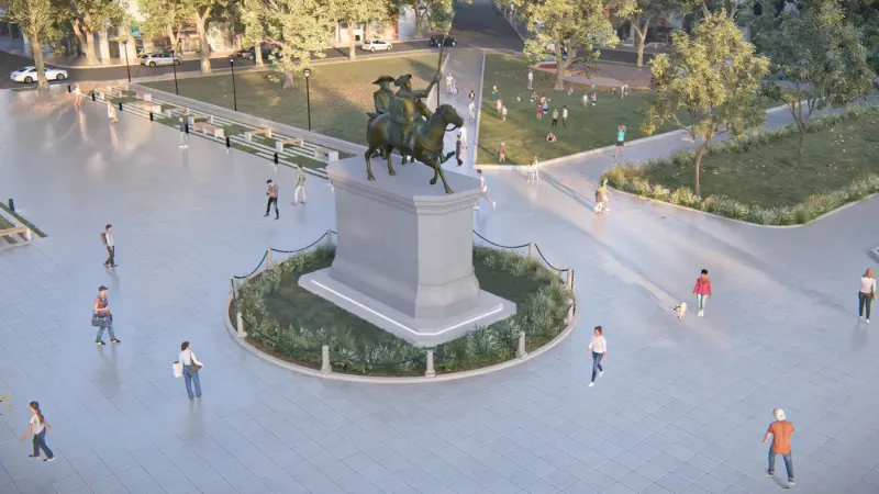 La Justicia avaló las obras en Plaza España y el Municipio retomará la remoción del monumento