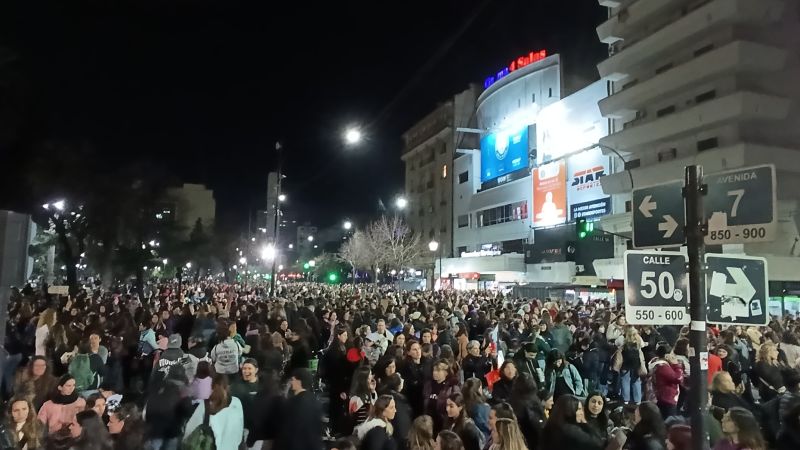 Una multitud volvió a marchar en La Plata contra los femicidios y la violencia machista