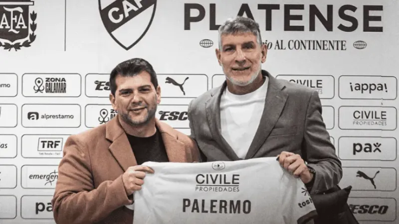 Martín Palermo fue presentado como nuevo DT de Platense