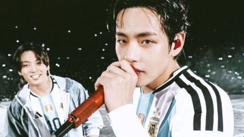 Taehyung de BTS sorprendió en La Plata: cantó “Muchachos” y desató la euforia de los fanáticos
